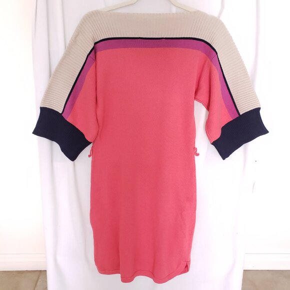 Trina Turk Multicolor Colorblock 3/4 Sleeve Boat Neck Mid Dress Size P - Picture 11 of 13